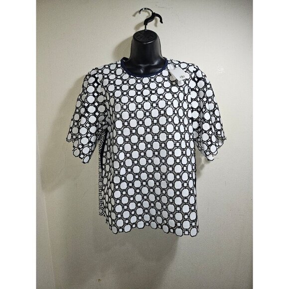 NWT Tory Burch Gloria Geometric Top 6 Medium - Picture 4 of 12